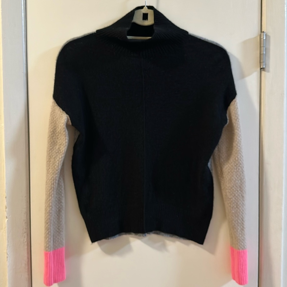 Label and Thread colorblock (black, pink, tan, grey) cashmere sweater XS